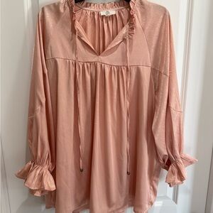 Entro Blush salmon Ruffled Blouse